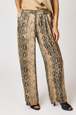 Flowy Satin Snake Pattern Pant