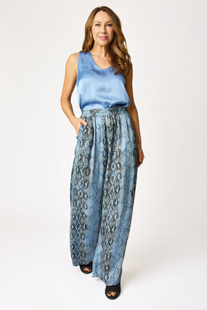 Flowy Satin Snake Pattern Pant