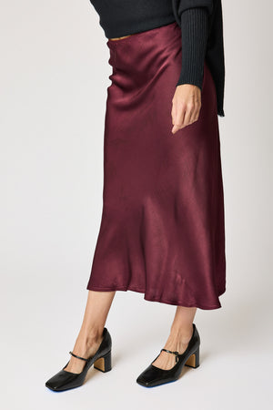 Bias Cut Satin Skirt