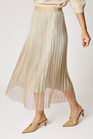 Pleated Glitter Ombre Skirt