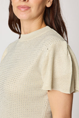 Rhinestone Short Sleeve Sweater