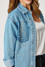 Rhinestone Denim Shacket