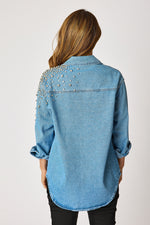 Rhinestone Denim Shacket