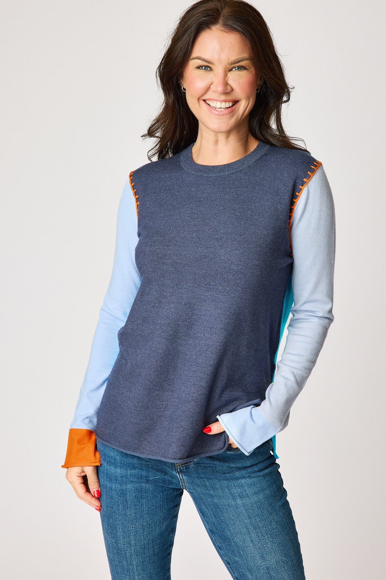 Color Block Stitch Sweater