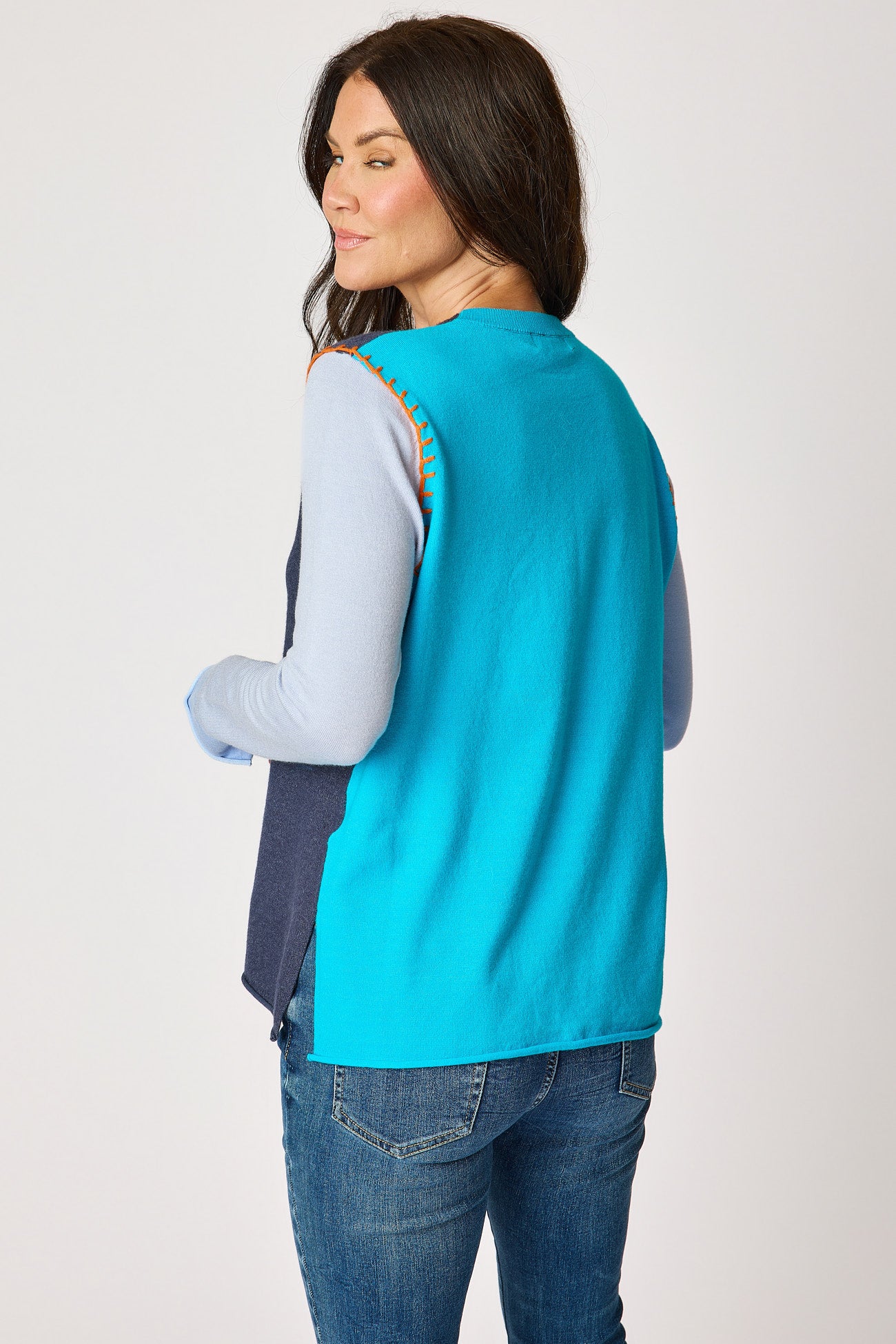 Color Block Stitch Sweater