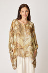 Italian Silk Natural Marbled Pattern Flowing Top