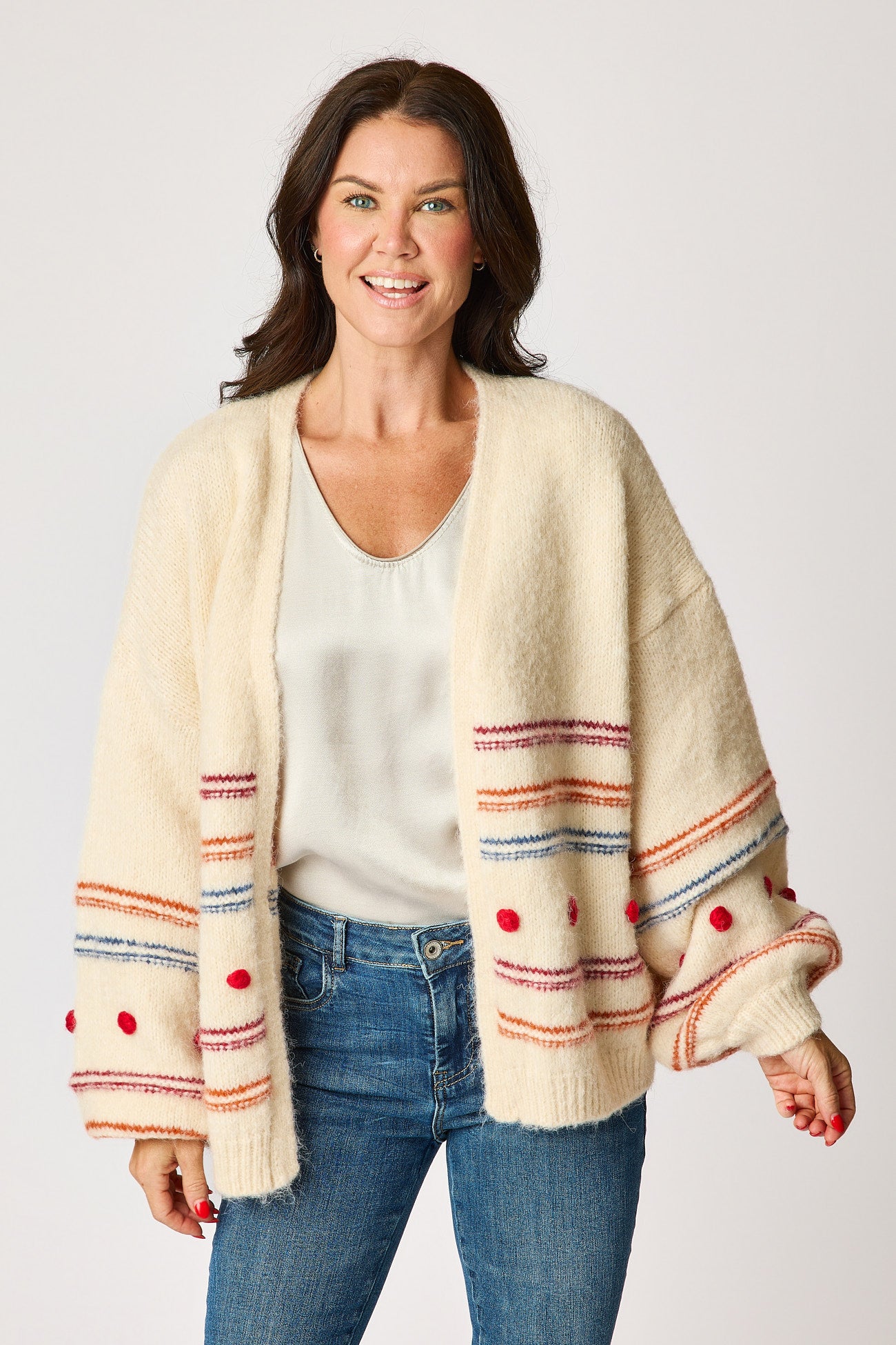 Boho Chic Cardigan with Stripes