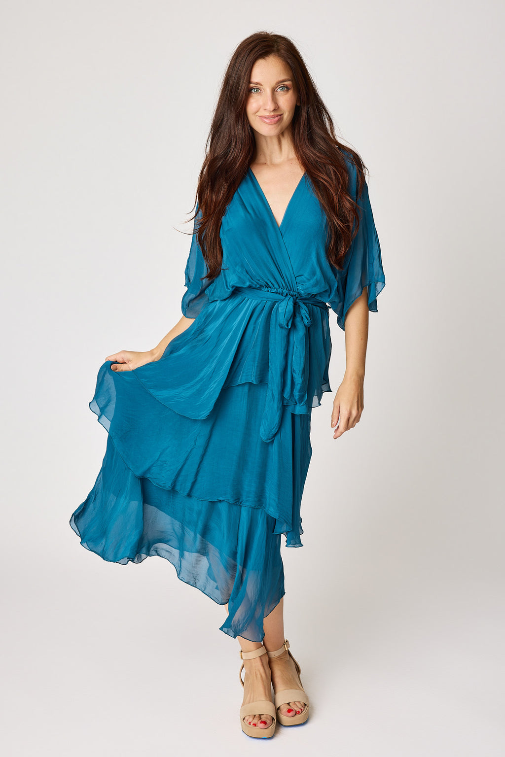 Italian Silk Ruffled Dress