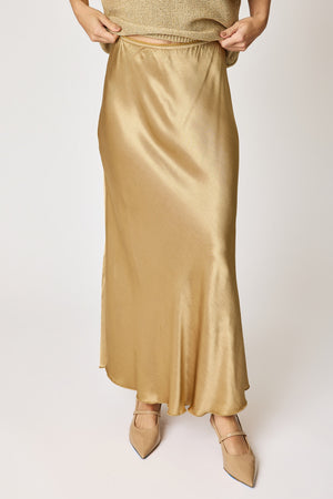 Bias Cut Satin Skirt