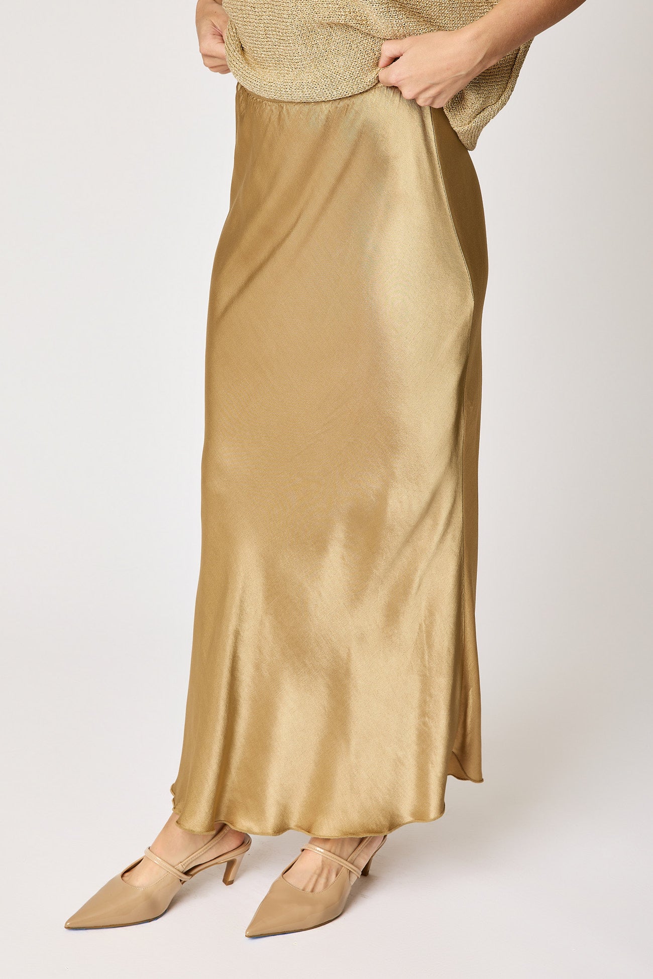 Bias Cut Satin Skirt