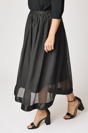 Tulle Skirt with Satin Trim