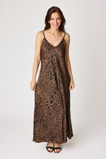 Leopard bias Cut Tank Dress