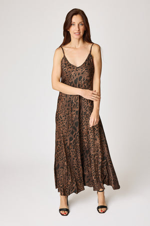 Leopard bias Cut Tank Dress