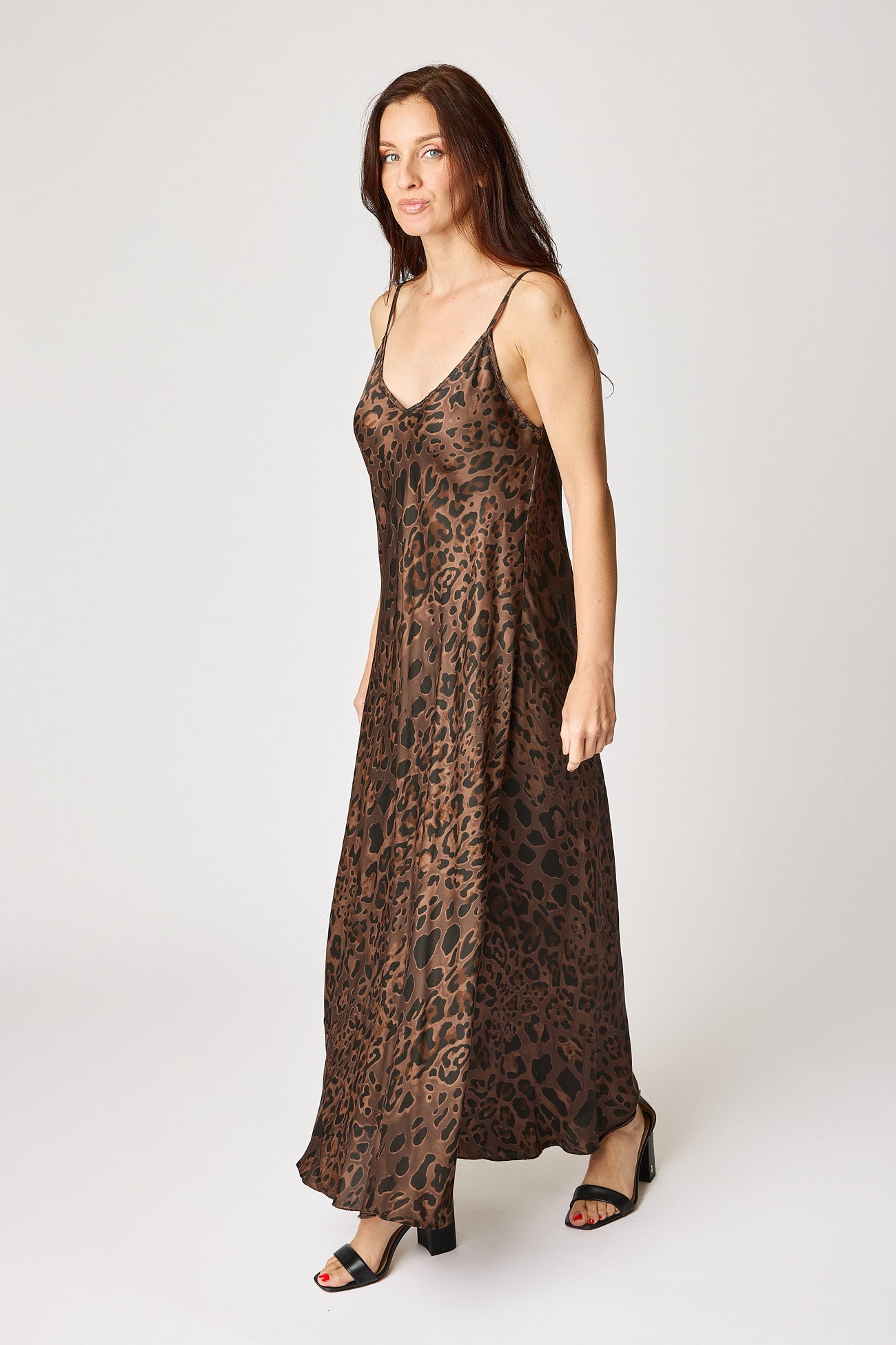 Leopard bias Cut Tank Dress