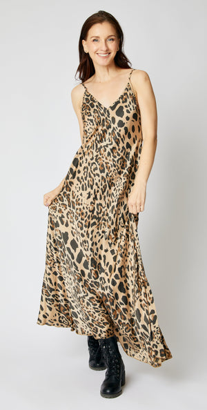 Leopard bias Cut Tank Dress