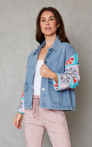 Denim Jacket Crochet Arms