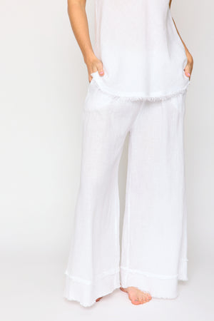 Linen Raw Edge Cropped Pant (5 Colors)