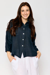 Relaxed Button Up Linen Shirt (4 Colors)