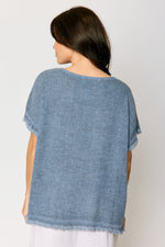 Raw Edge Open Weave Linen Top (4 Colors)