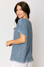 Raw Edge Open Weave Linen Top (4 Colors)