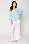 Button Back Linen Top (5 Colors)