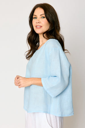 Button Back Linen Top (5 Colors)