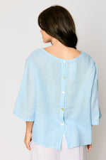 Button Back Linen Top (5 Colors)