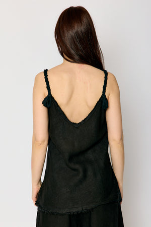 Linen Bias Cut Raw Edge Tank