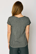 Distressed Ruffle Trim Tee (3 Colors)