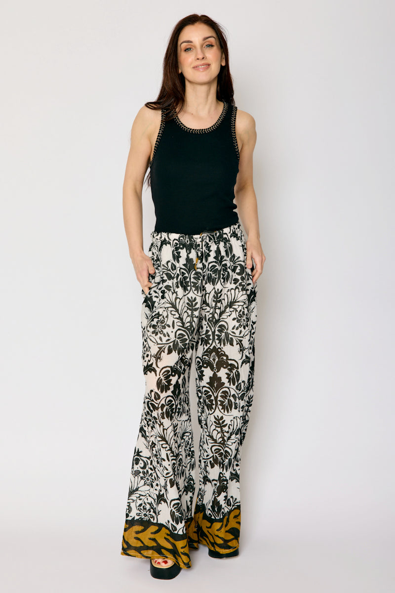 Boho Wide Leg Pattern Pant (2 Colors)