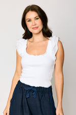 Eyelet Trim Top (2 Colors)