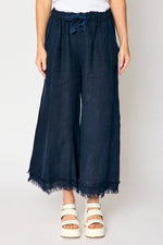 Linen Raw Edge Cropped Pant (5 Colors)