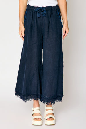 Linen Raw Edge Cropped Pant (5 Colors)