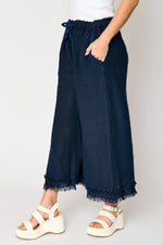 Linen Raw Edge Cropped Pant (5 Colors)