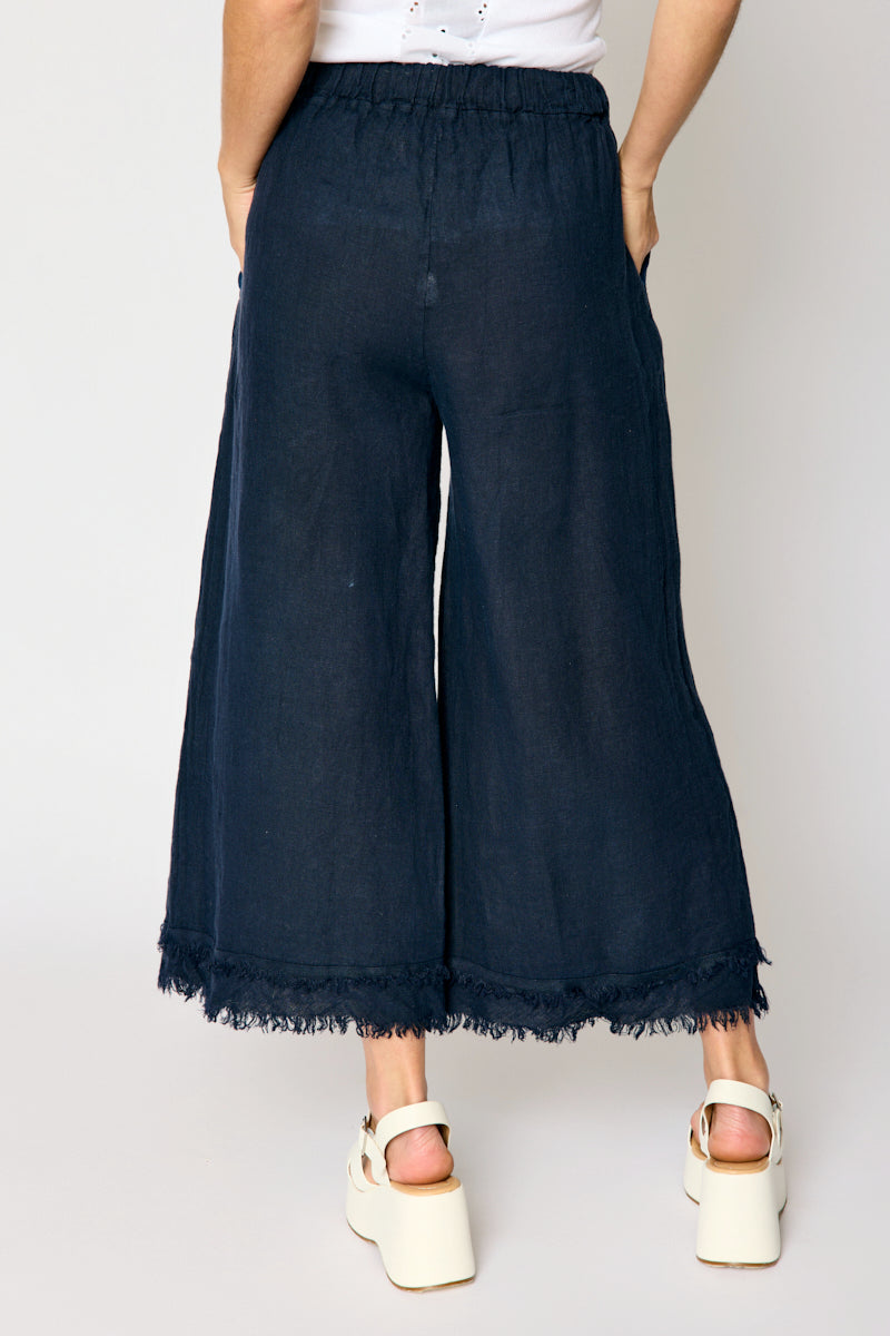 Linen Raw Edge Cropped Pant (5 Colors)