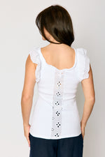 Eyelet Trim Top (2 Colors)