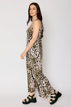 Leopard Bias Cut Tank Dress