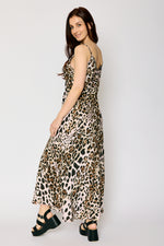 Leopard Bias Cut Tank Dress