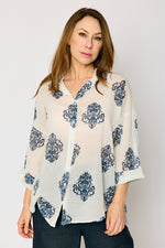 Baroque Pattern Cotton Voile Blouse