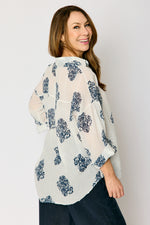 Baroque Pattern Cotton Voile Blouse