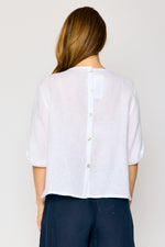 Button Back Linen Top (5 Colors)