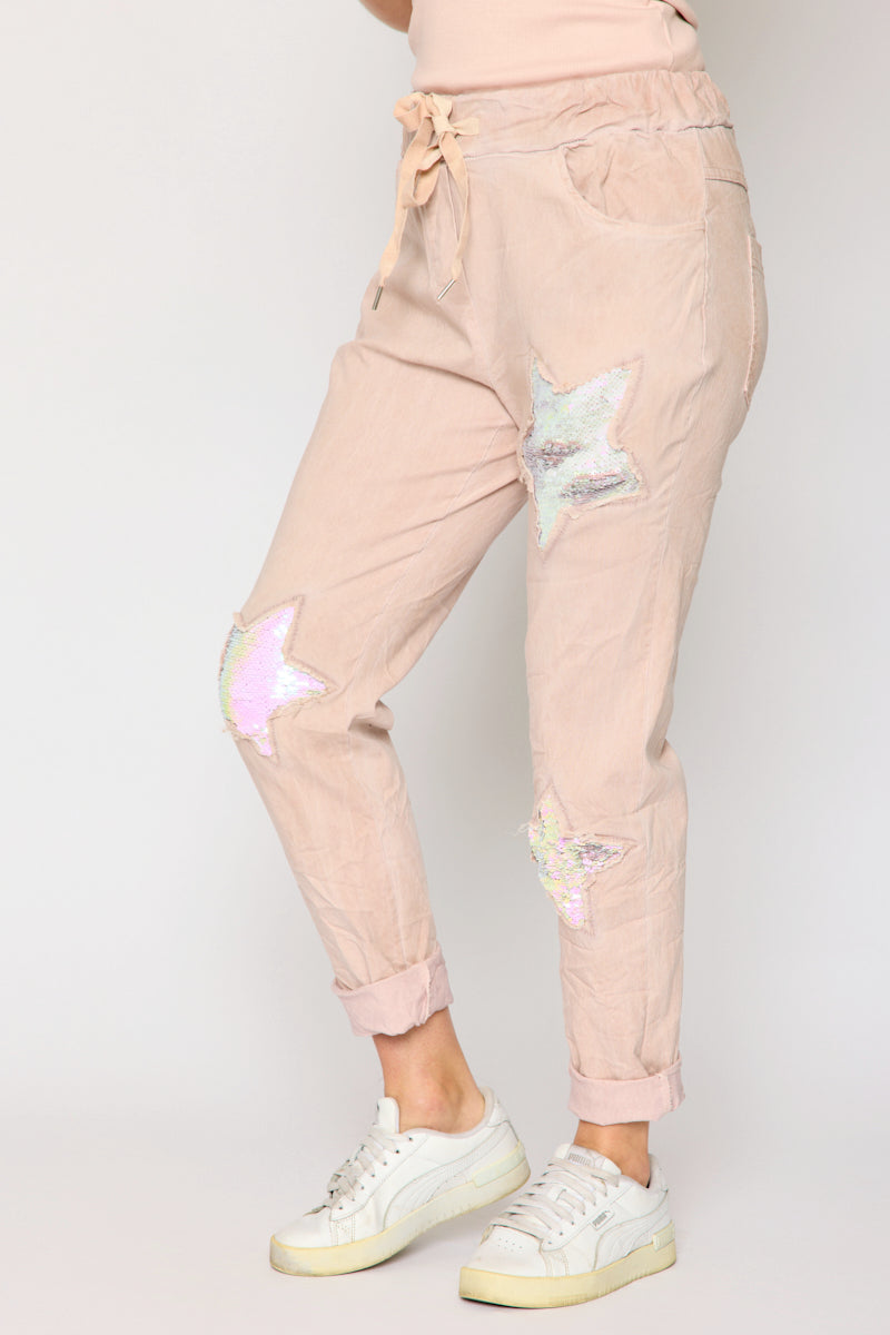 Sequins Star Italian Stretch Pant (2 Colors)