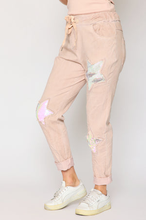 Sequins Star Italian Stretch Pant (2 Colors)