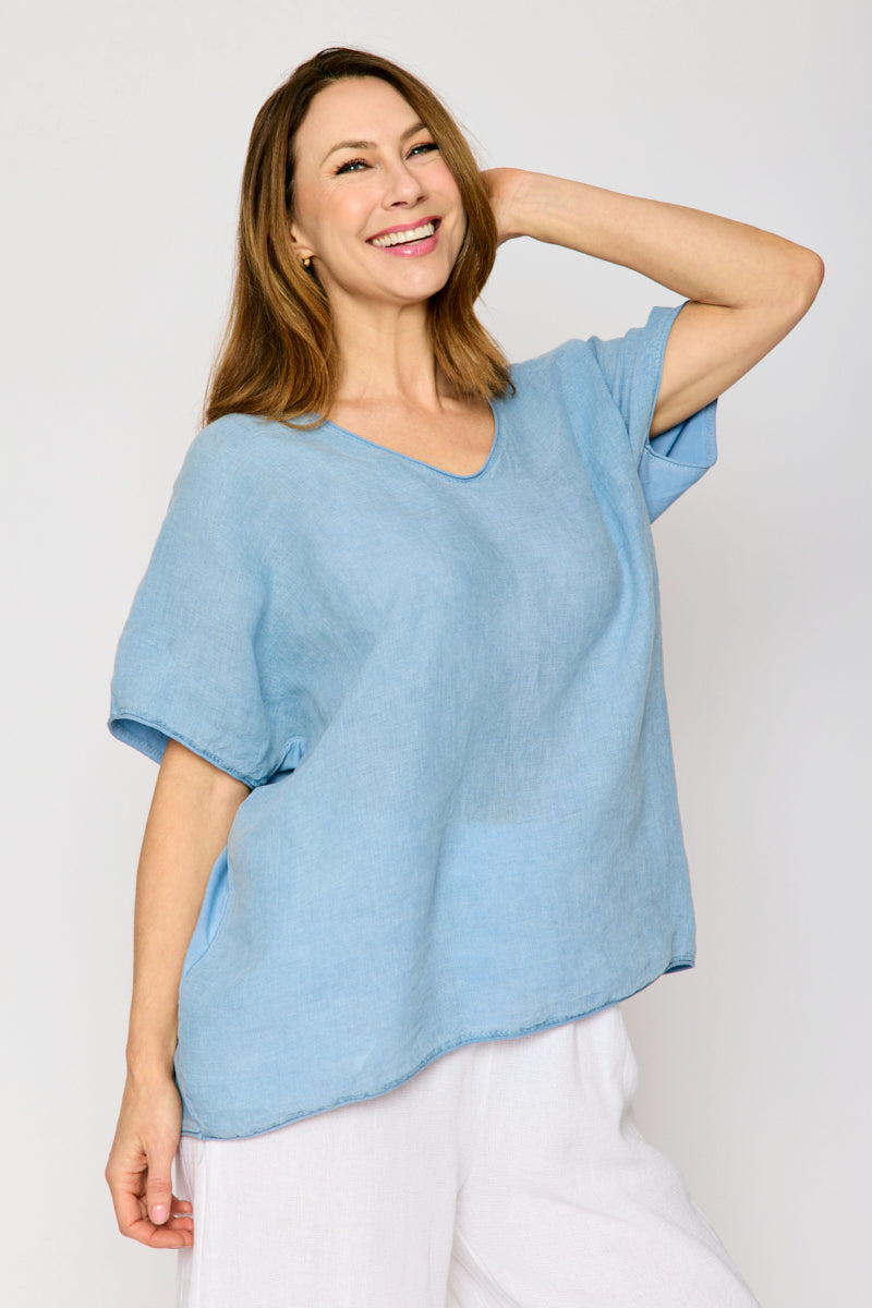 Perfect Linen V-Neck  Tee (7 Colors)