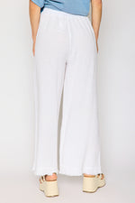 Raw Edge Bottom Woven Linen Pant (4 Colors)