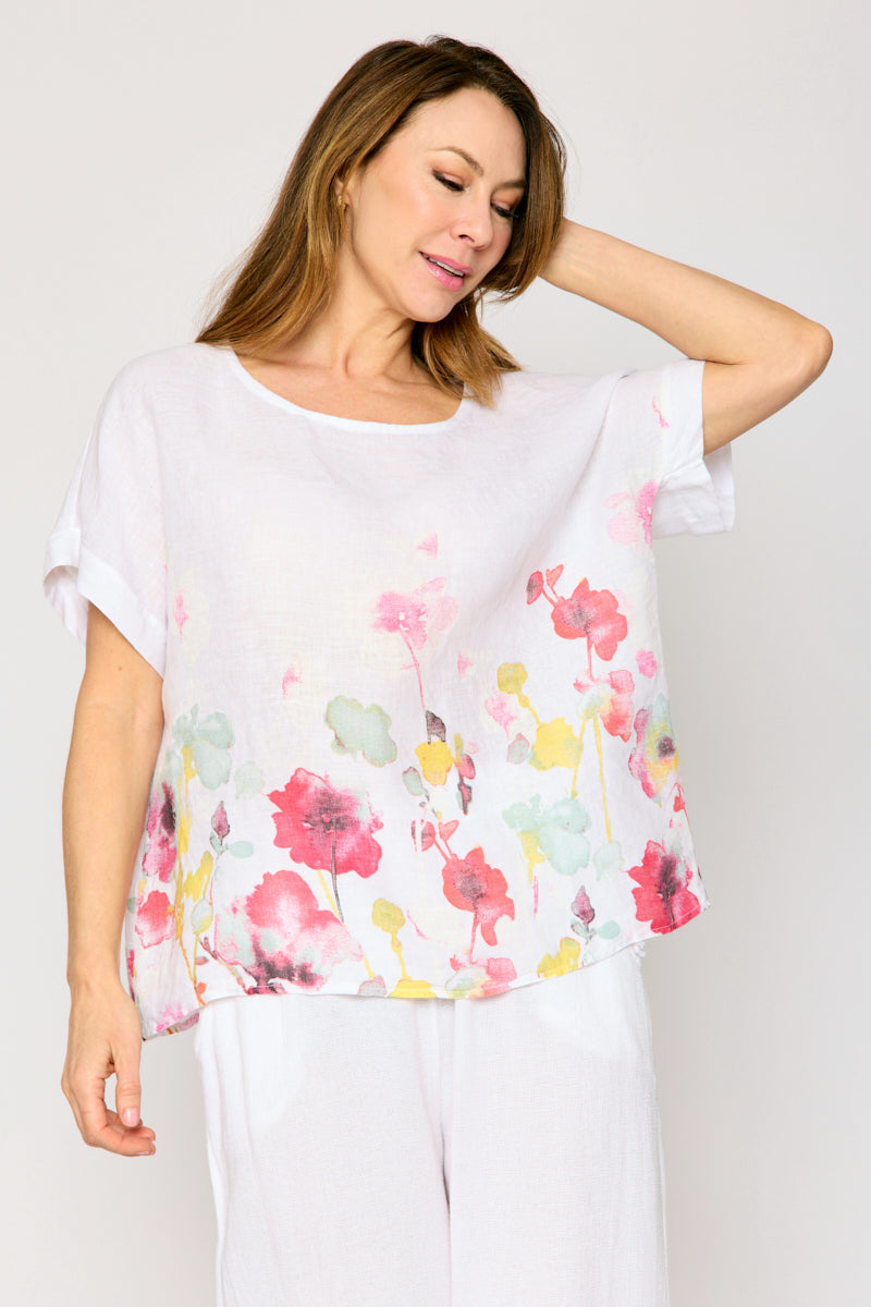 Floral Linen Tee