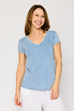 Distressed Ruffle Trim Tee (3 Colors)