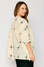 Oversized Linen Aztec Top