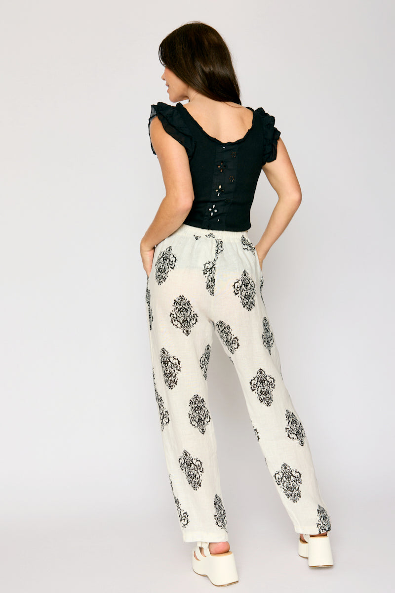 Printed Linen Pant (2 Colors)