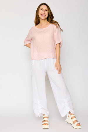 Button Back Linen Top (5 Colors)